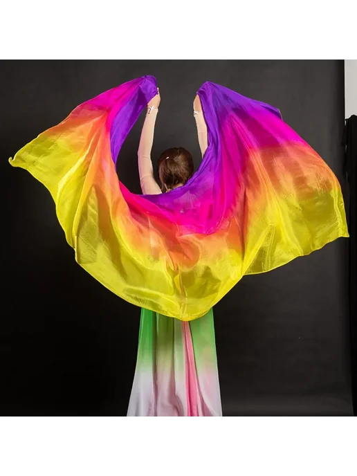 Нет бренда Вуали для танца живота, полиэстер, градиентный цвет 200x80cm, Вуаль градиент 250x120cm Color10