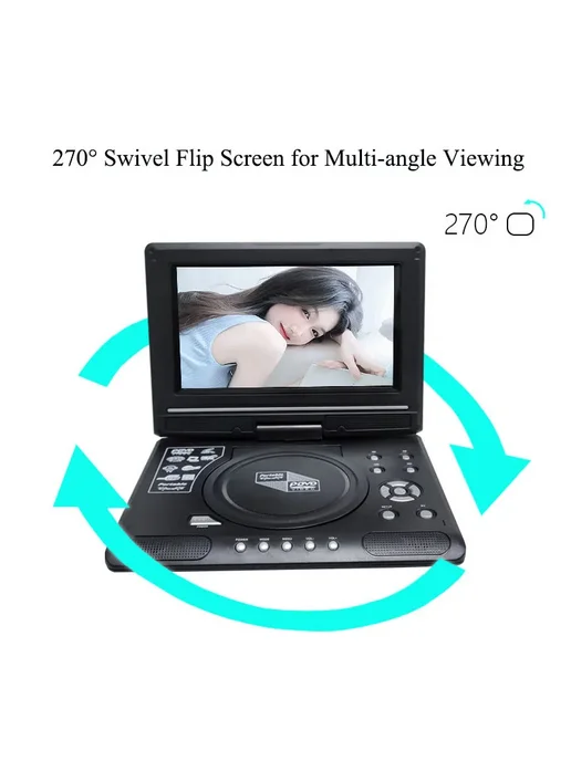 ZJMZYM Портативный DVD-плеер 9,8 дюйма 7.8 Inch US Plug, вариант, фото 3