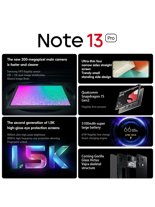 Смартфон Xiaomi Redmi Note 13 Pro 8/256 ГБ, голубой, фото 4