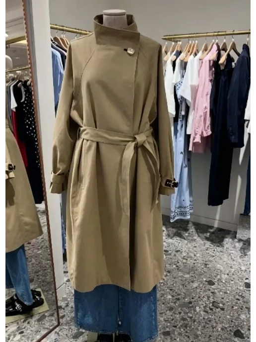 Женский тренч из хлопка Ealy Autumn, бежевый, фото 2