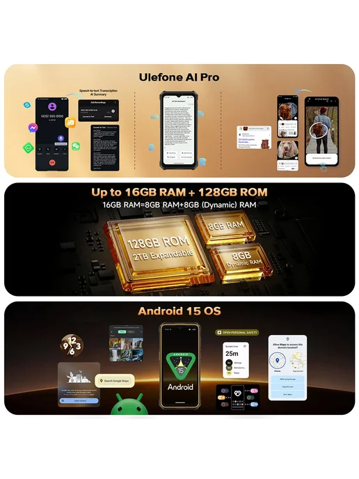 Смартфон Ulefone Rugking 3 Pro 16/128 ГБ, зеленый, фото 6