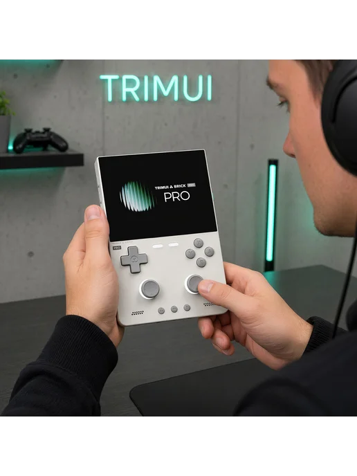 TRIMUI Brick Pro - портативная консоль, игры, белая, белый, фото 5