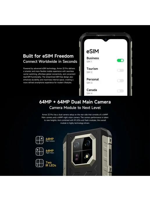 Смартфон Ulefone Armor 22 Pro 8/256 ГБ, черный, фото 4