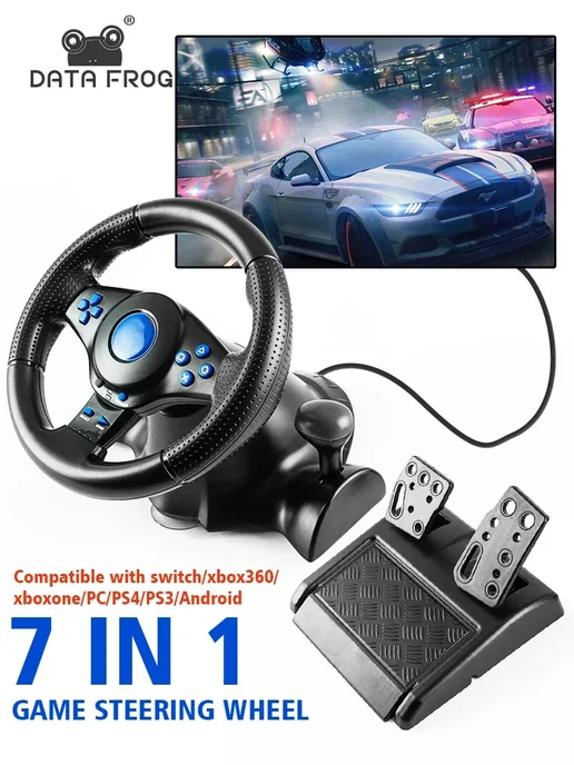 Data frog Игровой руль YJ0629215 7 в 1 4 in 1, черный, фото 2