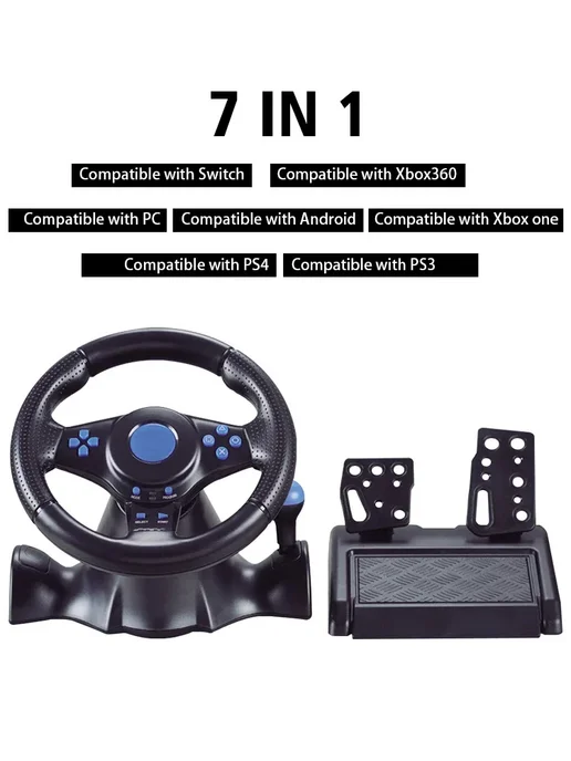 Data frog Игровой руль YJ0629215 7 в 1 4 in 1, черный, фото 7