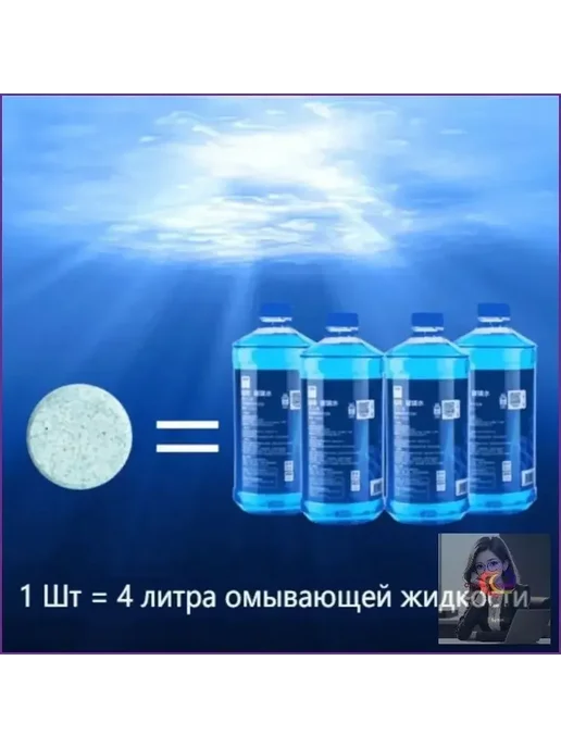 Жидкость стеклоомывателя в таблетках, 2 л, 50 шт, 2 л, 50 шт, фото 2