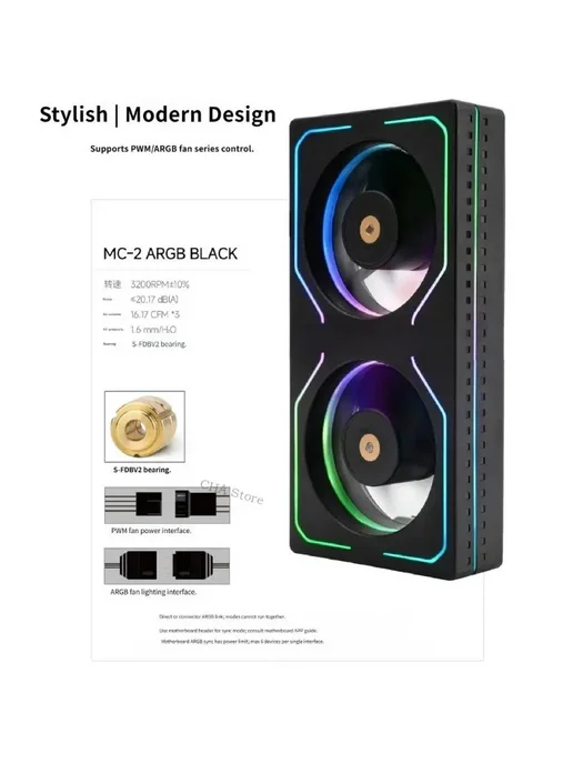 Нет бренда RGB вентилятор охлаждения памяти 3XUE для DDR DDR2 DDR3 DDR4, вариант, фото 6
