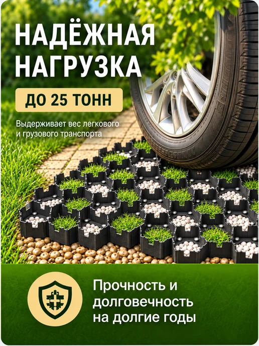 Газонная решетка для парковки и садовых дорожек, вариант, фото 6