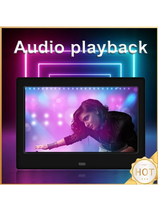 ALLOET 7 Inch LED Цифровая Фоторамка Черный, черный, белый, фото 2