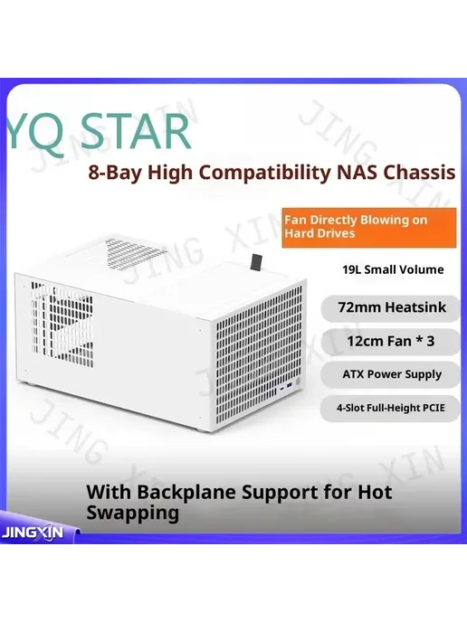 Нет бренда Корпус для NAS B8 черный алюминиевый Black, черный, фото 4