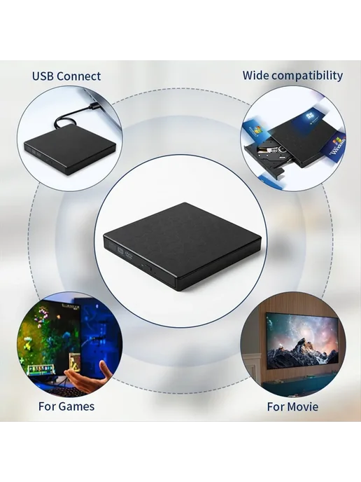Нет бренда Внешний DVD RW привод USB 3.0 Type C, вариант, фото 3
