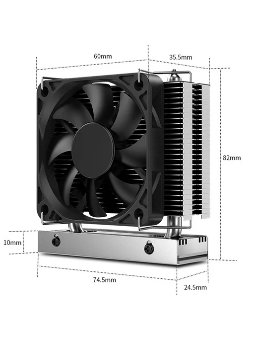 Нет бренда Радиатор для SSD M.2-THREE M.2 2280 с вентилятором 6010, охл, вариант, фото 4