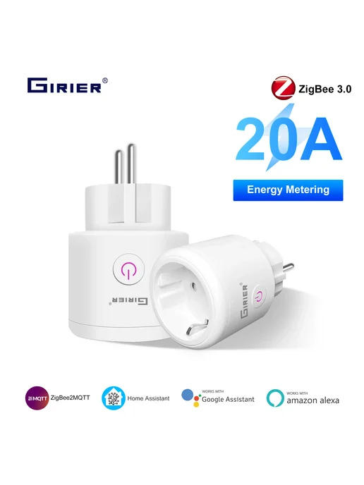 GIRIER Умная розетка ZigBee 20A EU 4200W, 4200 Вт, фото 2