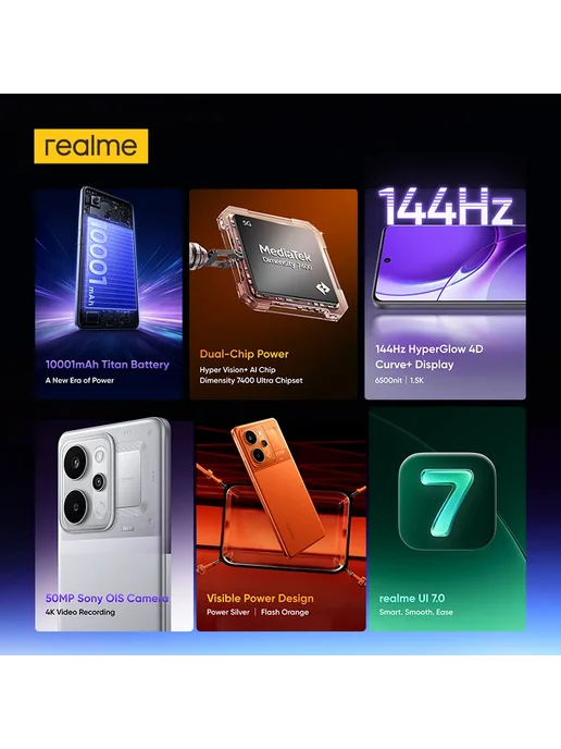 Смартфон realme P4 Power 8/256 ГБ, коричневый, фото 3
