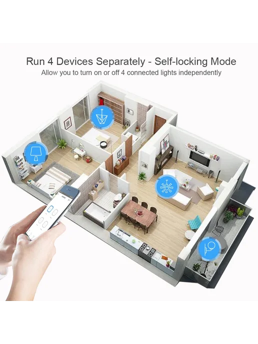 Scimagic-RC Ewelink Smart WiFi реле-переключатель 1 канал, AC DC 7-32V, Умный Wi-Fi выключатель 4, фото 2
