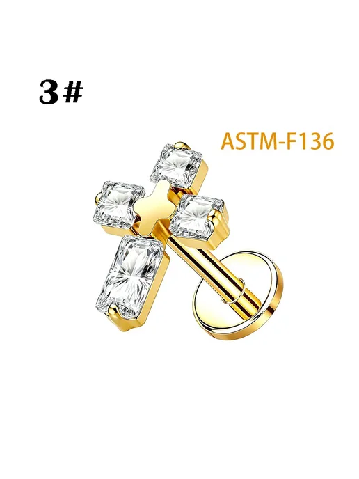 Нет бренда Серьги-гвоздики из титана для пирсинга губ Красный, 1.0-6mm, красный, фото 5