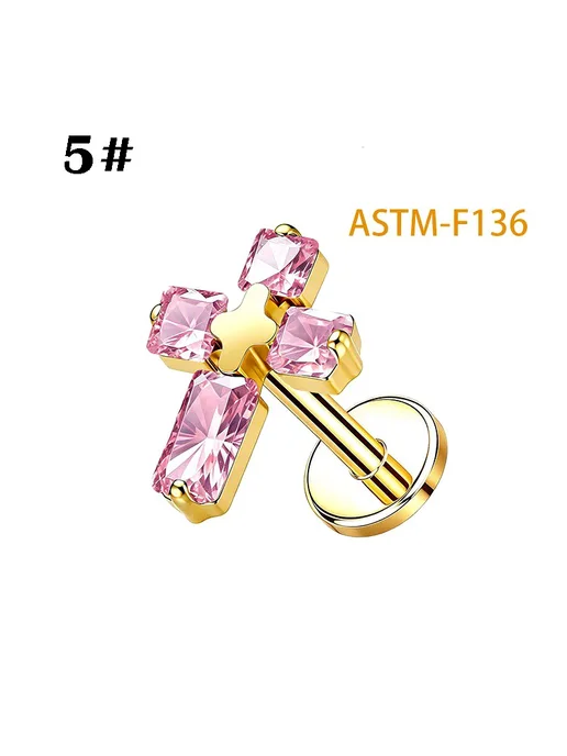 Нет бренда Серьги-гвоздики из титана для пирсинга губ 1.0-6mm, 10, титан, фото 7