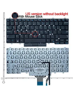 BDBH Клавиатура для ноутбука Dell Latitude Голубой, US Rod NO Bac