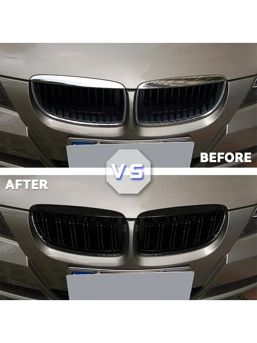 phirikes Решетка радиатора BMW E90 E91 черная Double Line Black, черный, фото 3