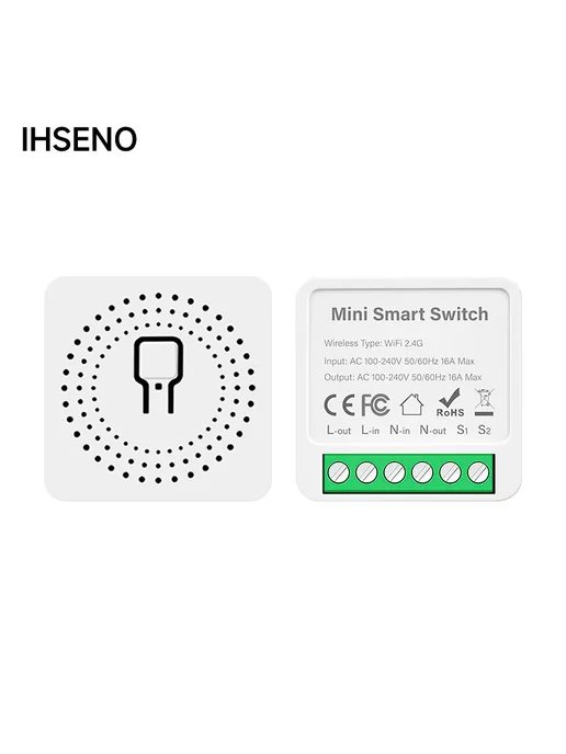 Wi-Fi модуль выключателя света iHseno Tuya Smart Home 16А, вариант, фото 2