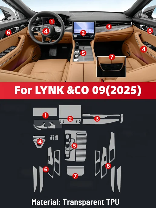 Защитная Пленка Для Центрального Экрана Автомобиля LYNK & CO, вариант, фото 2