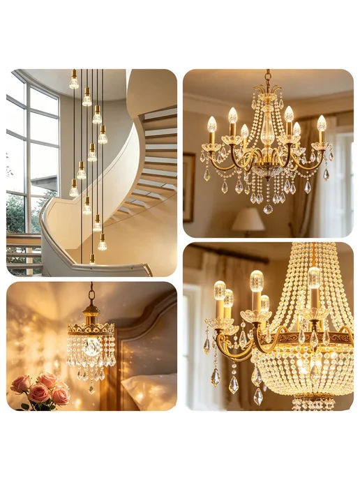 RnnTuu LED лампа прозрачная акриловая 5 12Вт E27 E14 Crystal, 12 Вт, фото 7