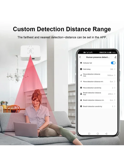 Timethinker Датчик присутствия человека Tuya Zigbee WiFi 5.8, вариант, фото 7