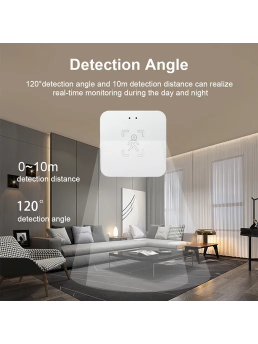 Timethinker Датчик присутствия человека Tuya Zigbee WiFi 5.8, белый, фото 3