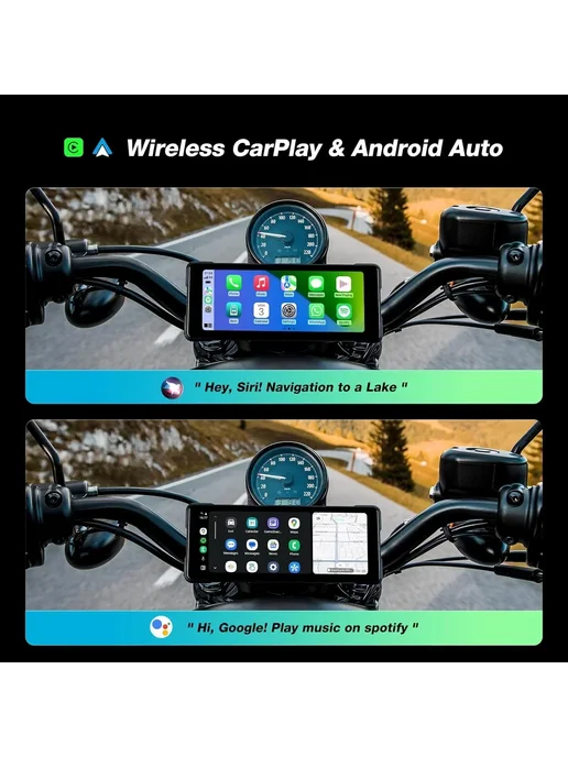 Jansite 6.86" мотовидеорегистратор 2K Carplay GPS IPX7, черный, фото 3
