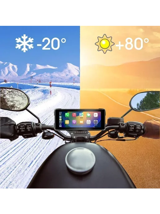 Jansite 6.86" мотовидеорегистратор 2K Carplay GPS IPX7, черный, фото 5