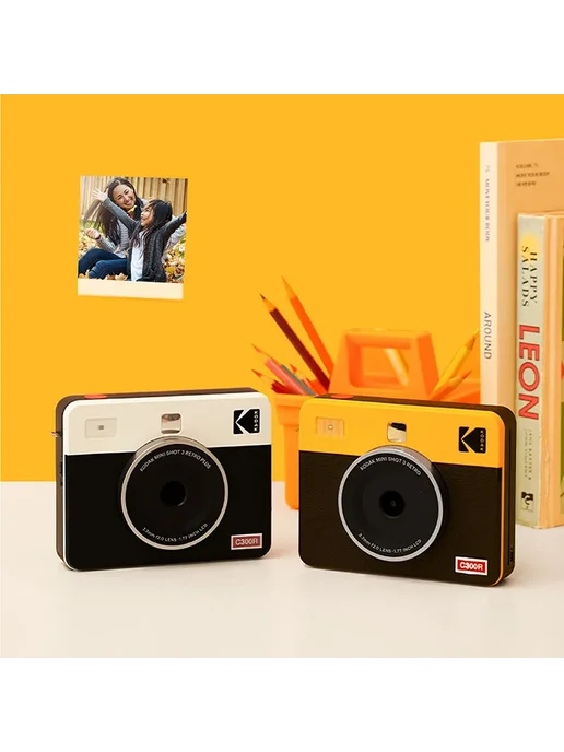 KODAK Фотоаппарат мгновенной печати C300R Белый, White, Портативный фотопринтер Mini Shot3, фото 3