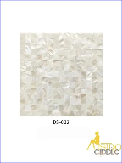 Мозаичная плитка 30×30 см, чип 20×20 мм, белая, 30x30 см