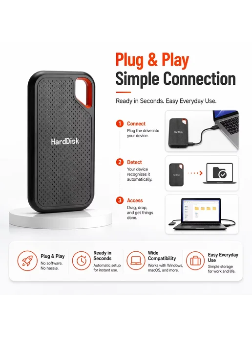 Нет бренда Портативный жесткий диск HardDisk 6TB, 6 ТБ, фото 5