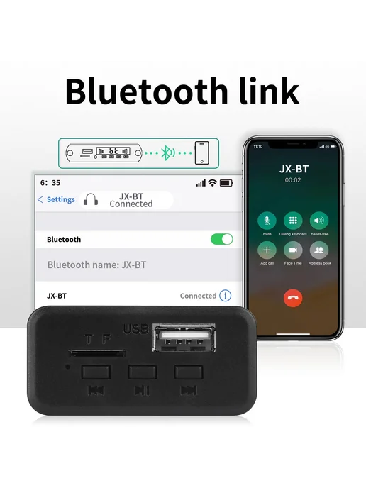 ARuiMei автомобильный MP3-плеер Bluetooth 5.0 black, черный, фото 4