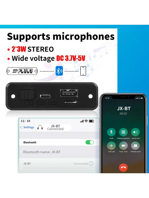 ARuiMei автомобильный MP3-плеер Bluetooth 5.0 black, черный, фото 7