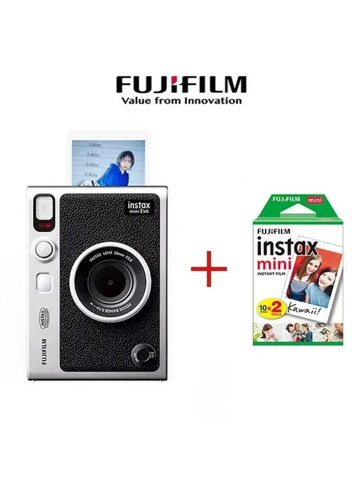FUJIFILM Mini EVO фотокамера Black With 20 Films, черный
