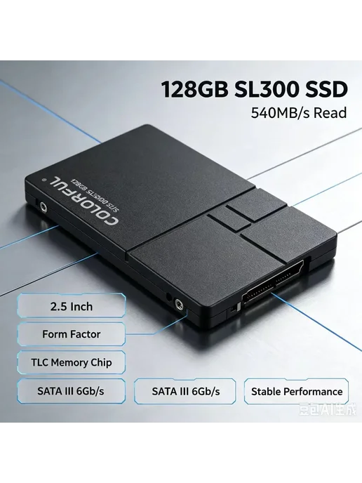 Нет бренда Kingston SSD 128 ГБ 2.5 дюйма SATA III, 128 ГБ