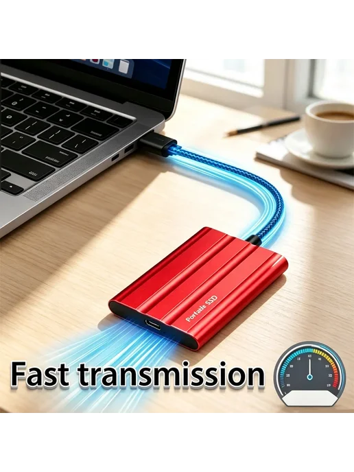 Нет бренда Портативный SSD 32TB, Красный, 32 ТБ, фото 5