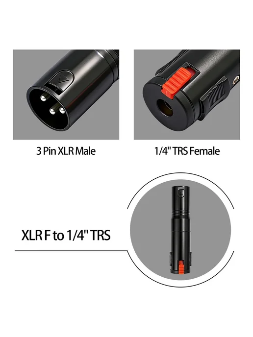 MOJOYCE Аудиоадаптер 1 4 TRS (гнездо) на 3-контактный XLR (штекер) с, вариант, фото 3