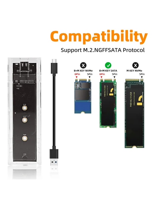 deepartner Прозрачный корпус для SSD USB Type-C 10 Гбит с E-, вариант