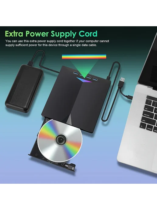 MayAug 7-в-1 USB3.0 Type-C привод для CD DVD, Внешний оптический USB 3.1, фото 2
