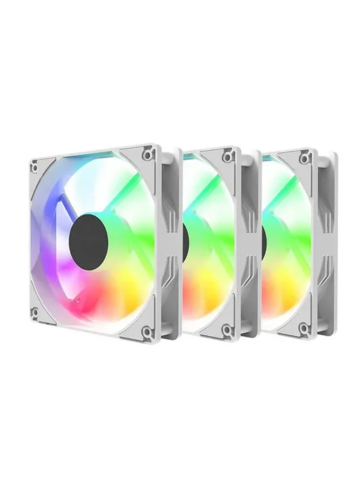 Нет бренда LED компьютерный вентилятор 12 см White 3Fans, белый