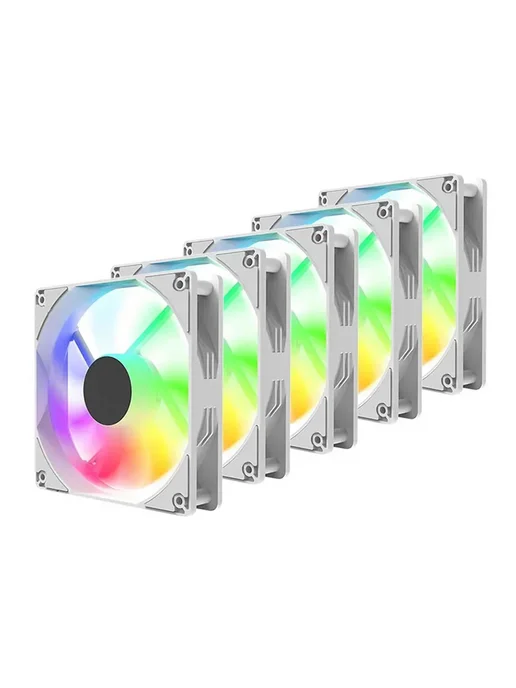 Нет бренда LED компьютерный вентилятор 12 см White 5Fans, белый