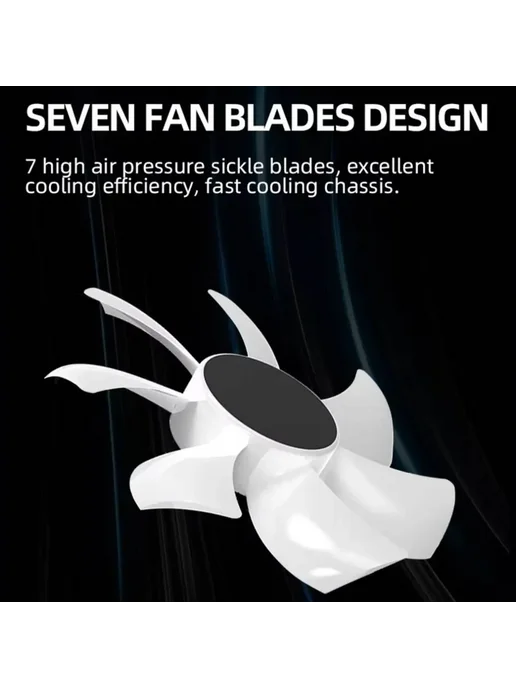 Нет бренда LED компьютерный вентилятор 12 см White 5Fans, белый, фото 6