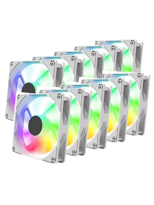 Нет бренда LED компьютерный вентилятор 12 см White 10Fans, белый
