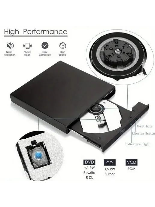 Нет бренда Портативный внешний USB 3.0 CD DVD привод, вариант, фото 7