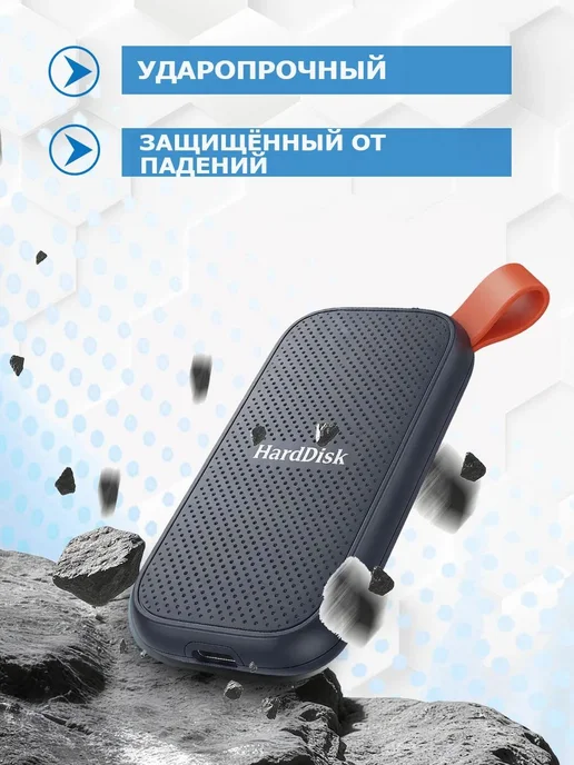 1 ТБ Внешний жесткий диск (SSD-1TB), Пластик, черный, 1 ТБ, фото 8
