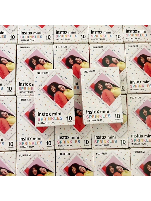 FUJIFILM Фотопленка Instax Mini, 10-50 листов, серия SPRINKL, белый, фото 3