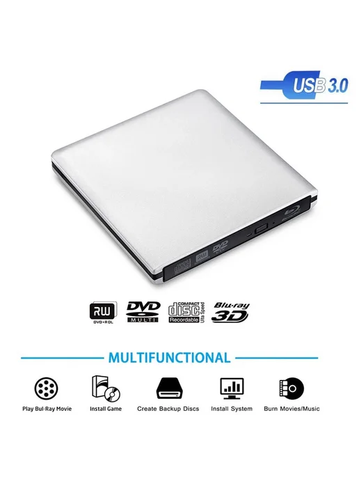 Нет бренда Портативный внешний оптический привод Blu-ray USB 3.0, вариант, фото 3