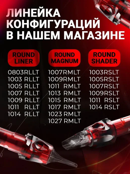 CNC Police Round Magnum 1013 RM Тату картриджи, черный, фото 6